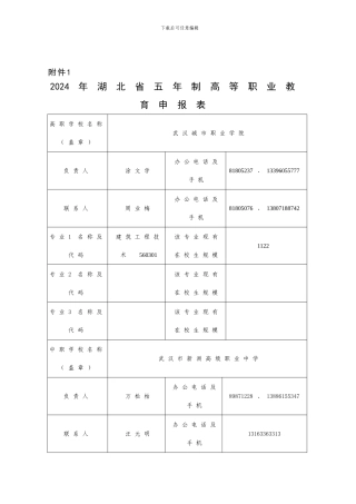 2024年湖北省建筑工程施工-建筑工程技术申报表