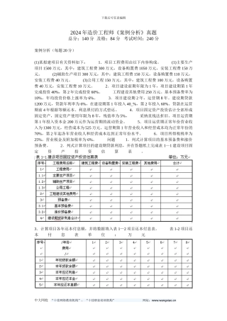 2024年造价工程师《案例分析》真题-中大网校
