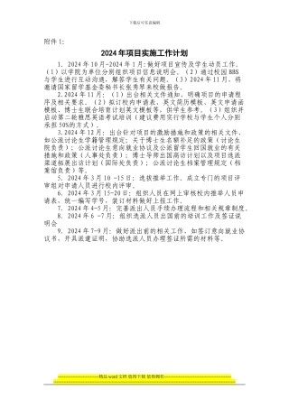 2024年项目实施工作计划