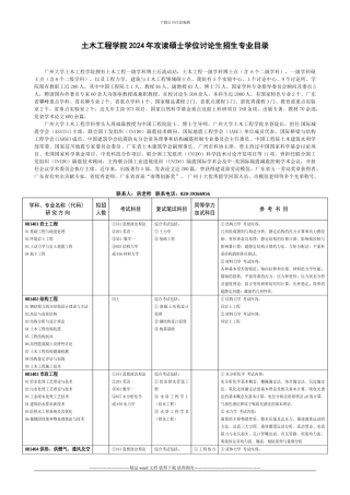2024广州大学土木工程学院研究生招生简章