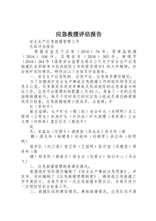 应急救援评估报告