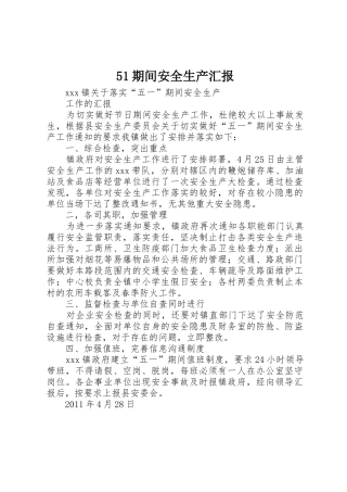 51期间安全生产汇报