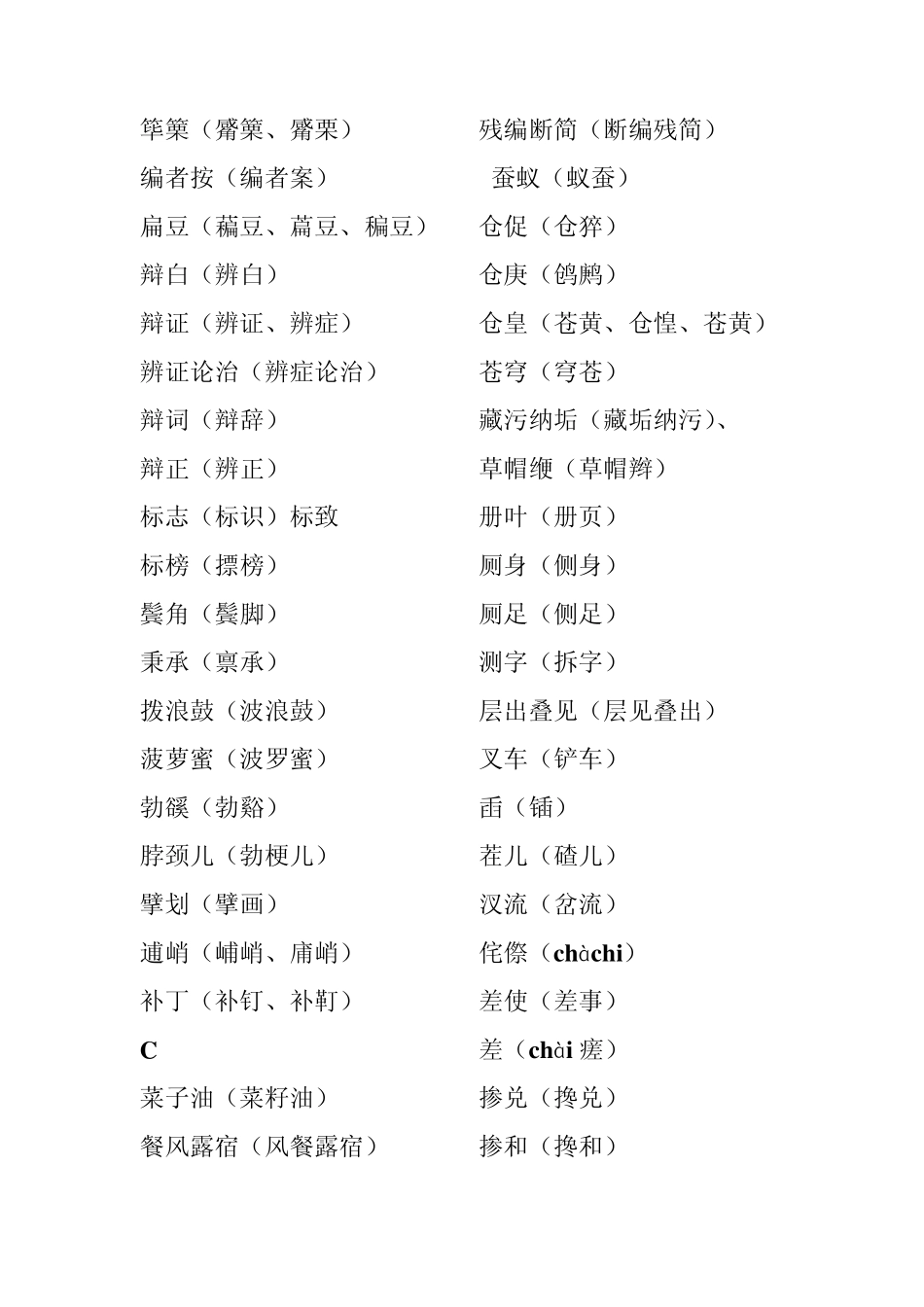 第六版《现代汉语词典》两写词——网校老师整理_第2页