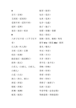 第六版《现代汉语词典》两写词——网校老师整理