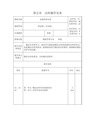 第六章出库操作实务