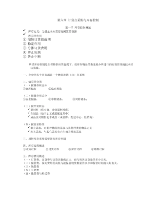 第六章订货点采购与库存控制
