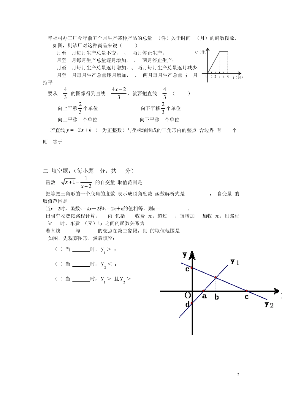 第十四章一次函数单元测试题_第2页