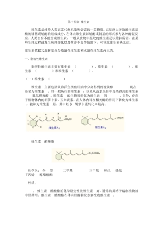 第十四章维生素