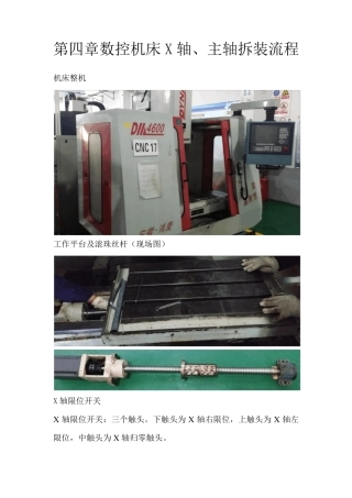 第四章数控机床X轴、主轴拆装流程