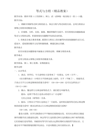 等式与方程(教案)