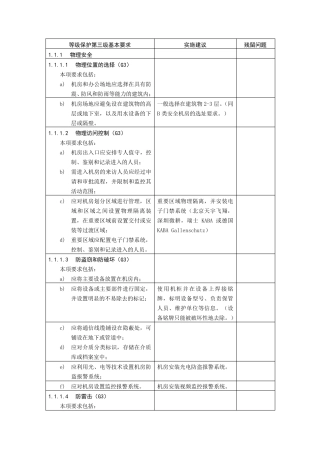 等级保护第三级基本要求