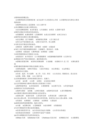 精神病学试题及答案