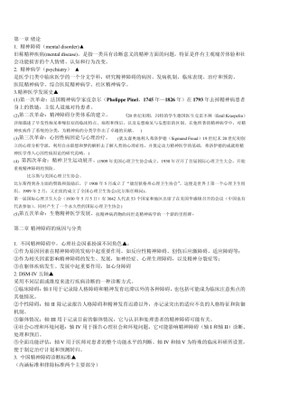 精神病学重点