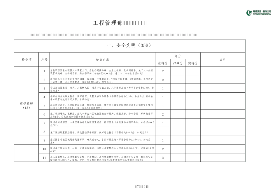精装修评分表_第1页