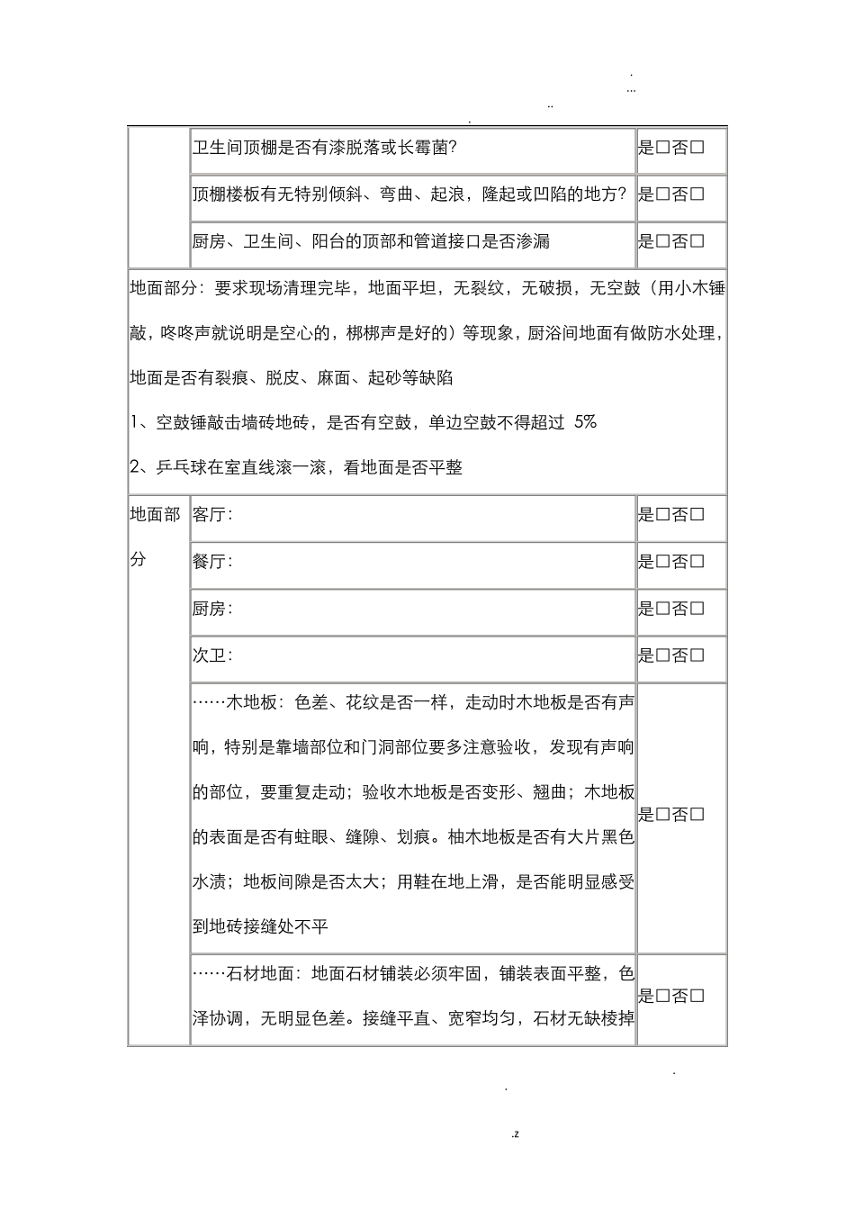 精装修验房最全表格_第3页