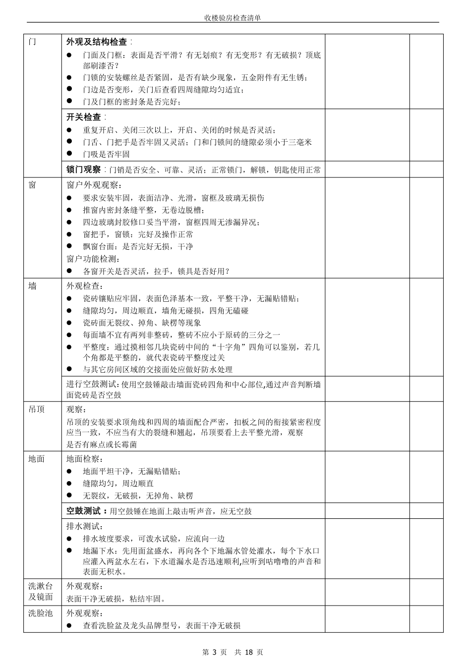 精装房验房项目清单_第3页