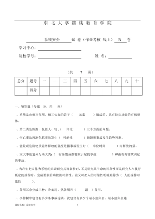 系统安全B卷毛宁答案