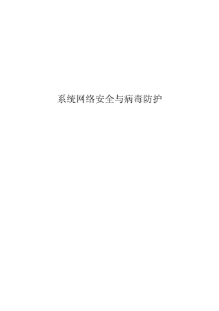 系统网络安全与病毒防护