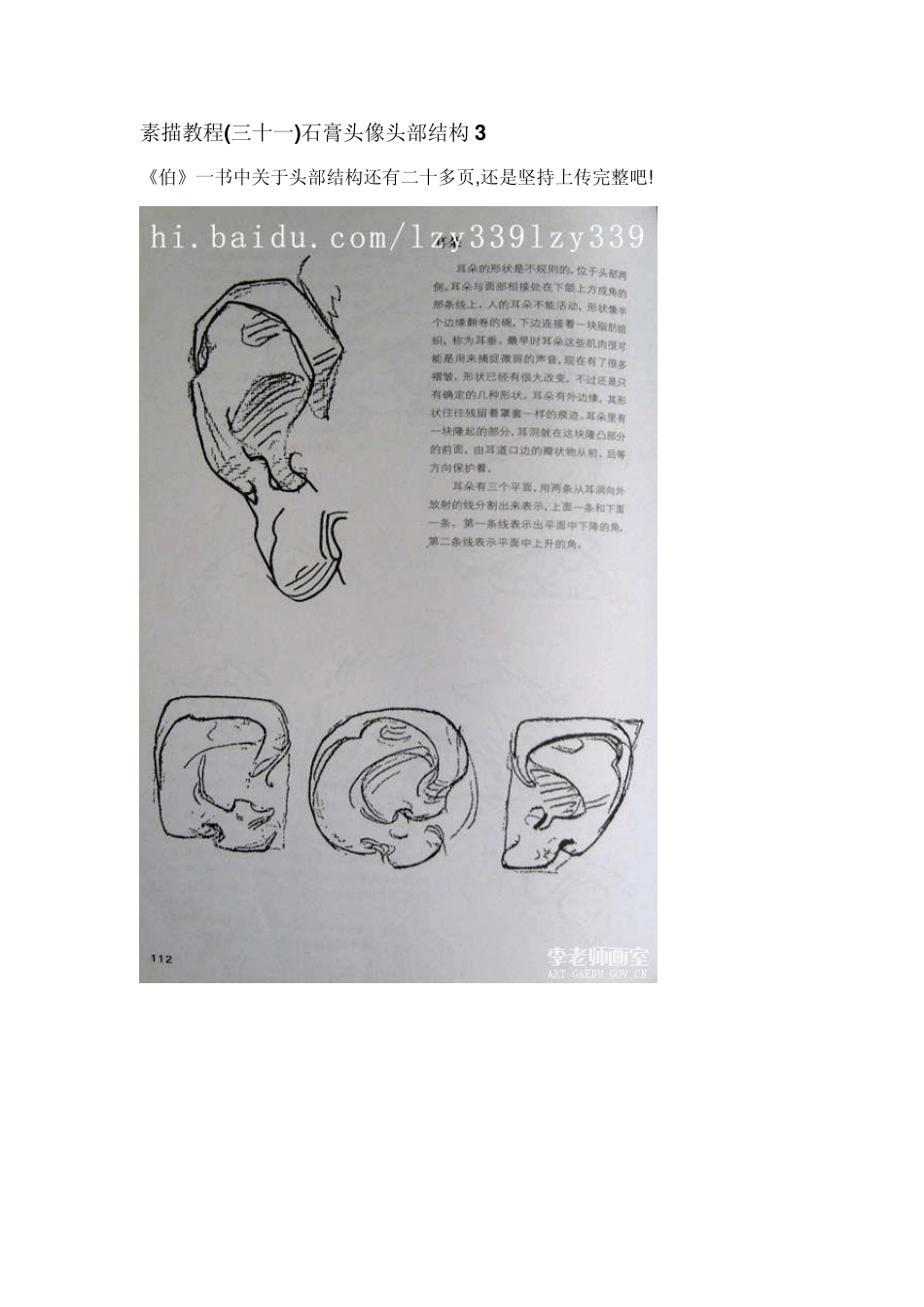 素描教程(三十一)石膏头像头部结构3_第1页