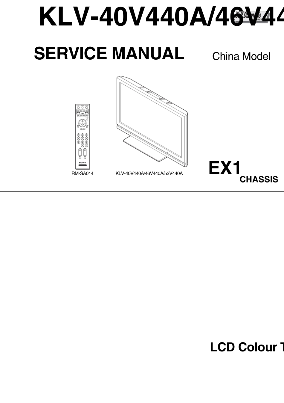 索尼KLV46V440A液晶彩电维修手册_第1页