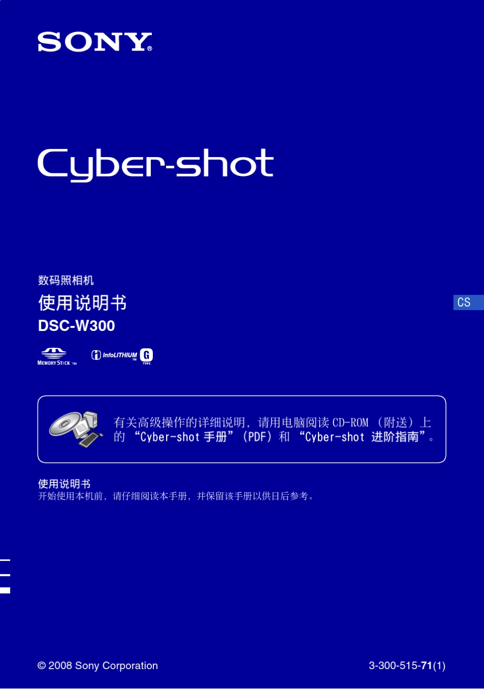 索尼w300使用说明书_第1页