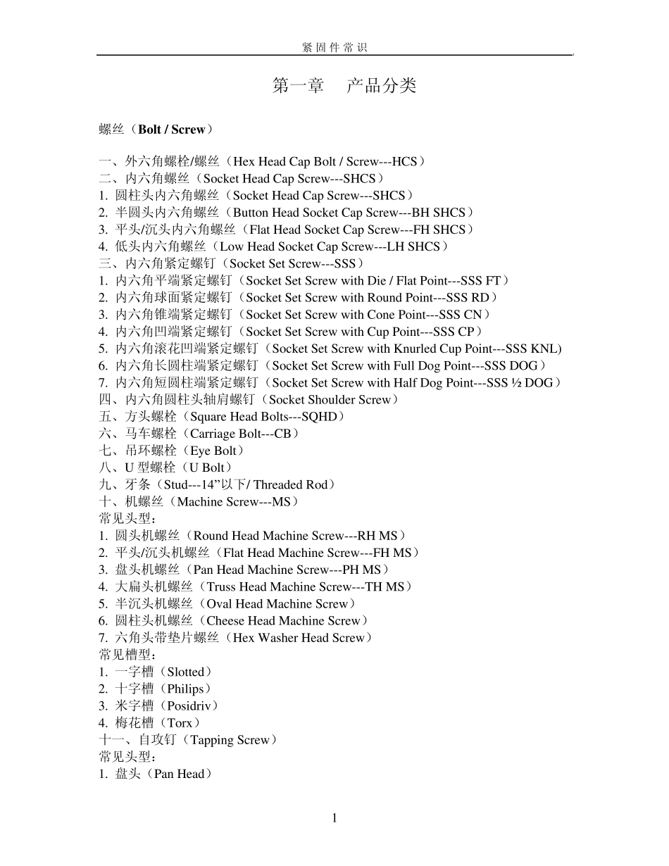紧固件普及常识_第1页