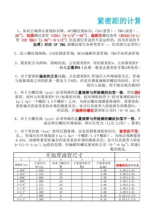 紧密距计算参数(含短圆螺纹规检验长圆螺纹)