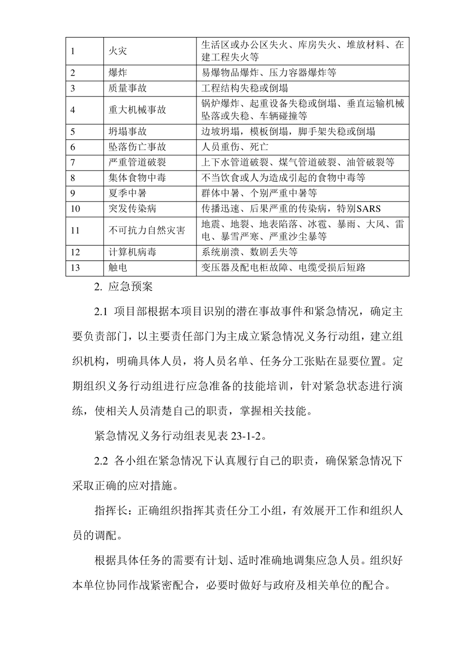 紧急情况处理措施预案以及抵抗风险的措施_第2页