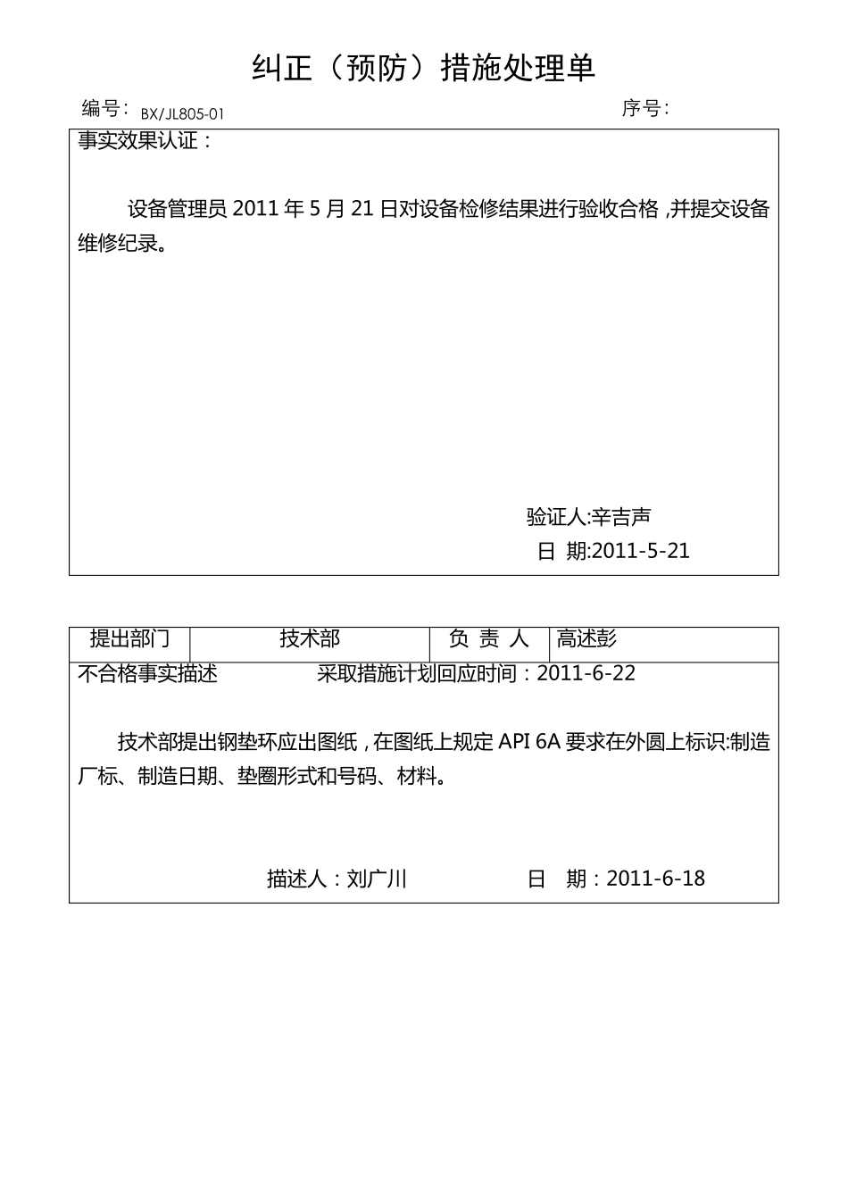 纠正和预防措施处理单_第2页