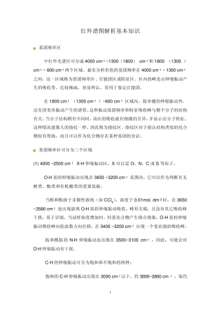 红外谱图解析基本知识