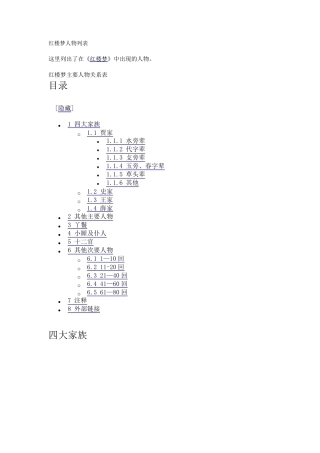 红楼梦人物列表