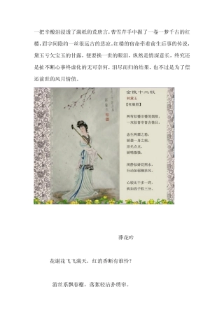 红楼梦诗词全集