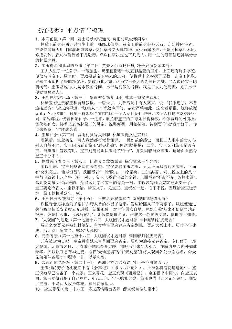 红楼梦高考全考点_第1页