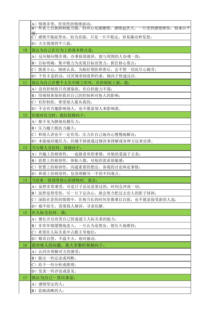红蓝黄绿性格测试修正版_第2页