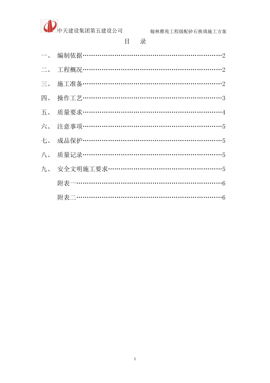 级配砂石换填专项施工方案_第1页