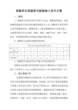 级配碎石底基层施工技术方案