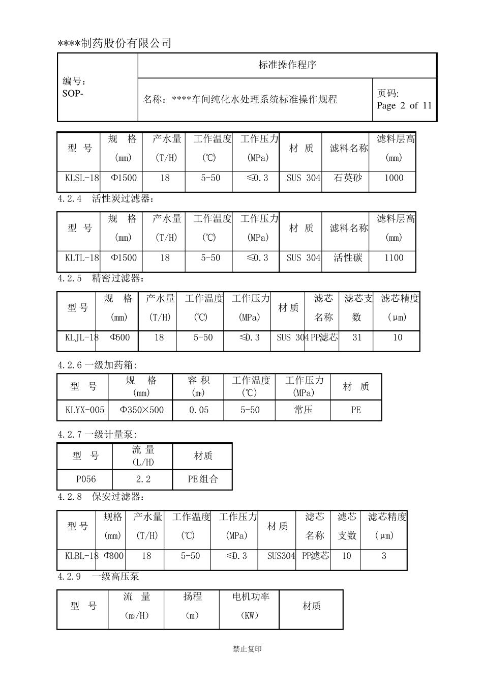 纯化水系统标准操作规程_第2页