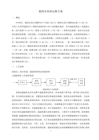 纯水系统运维方案