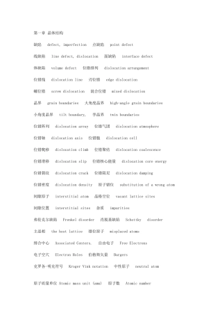 纳米材料专业英语