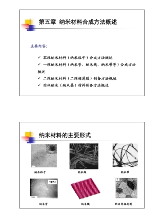 纳米材料的模板法合成