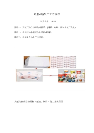 纸杯(碗)生产工艺流程