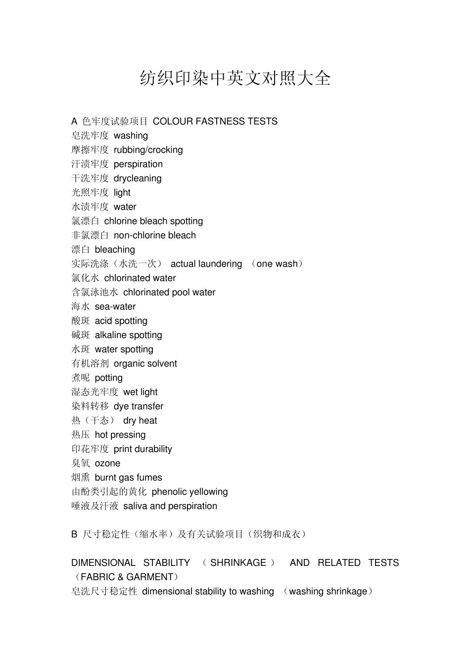 纺织印染中英文对照大全_第1页