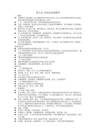 纺织品常规整理