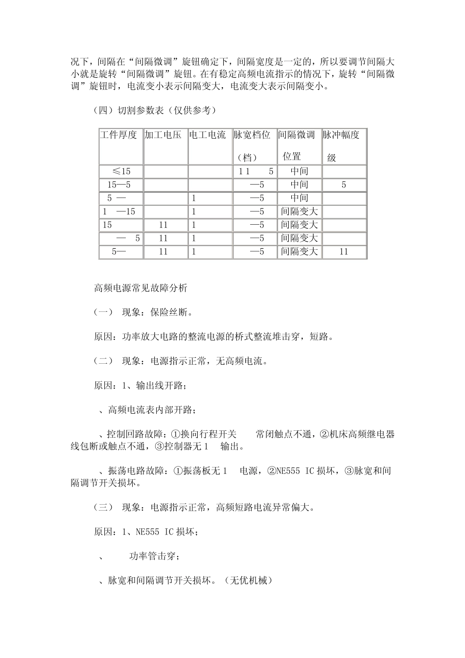 线切割高频电源使用方法说明_第3页