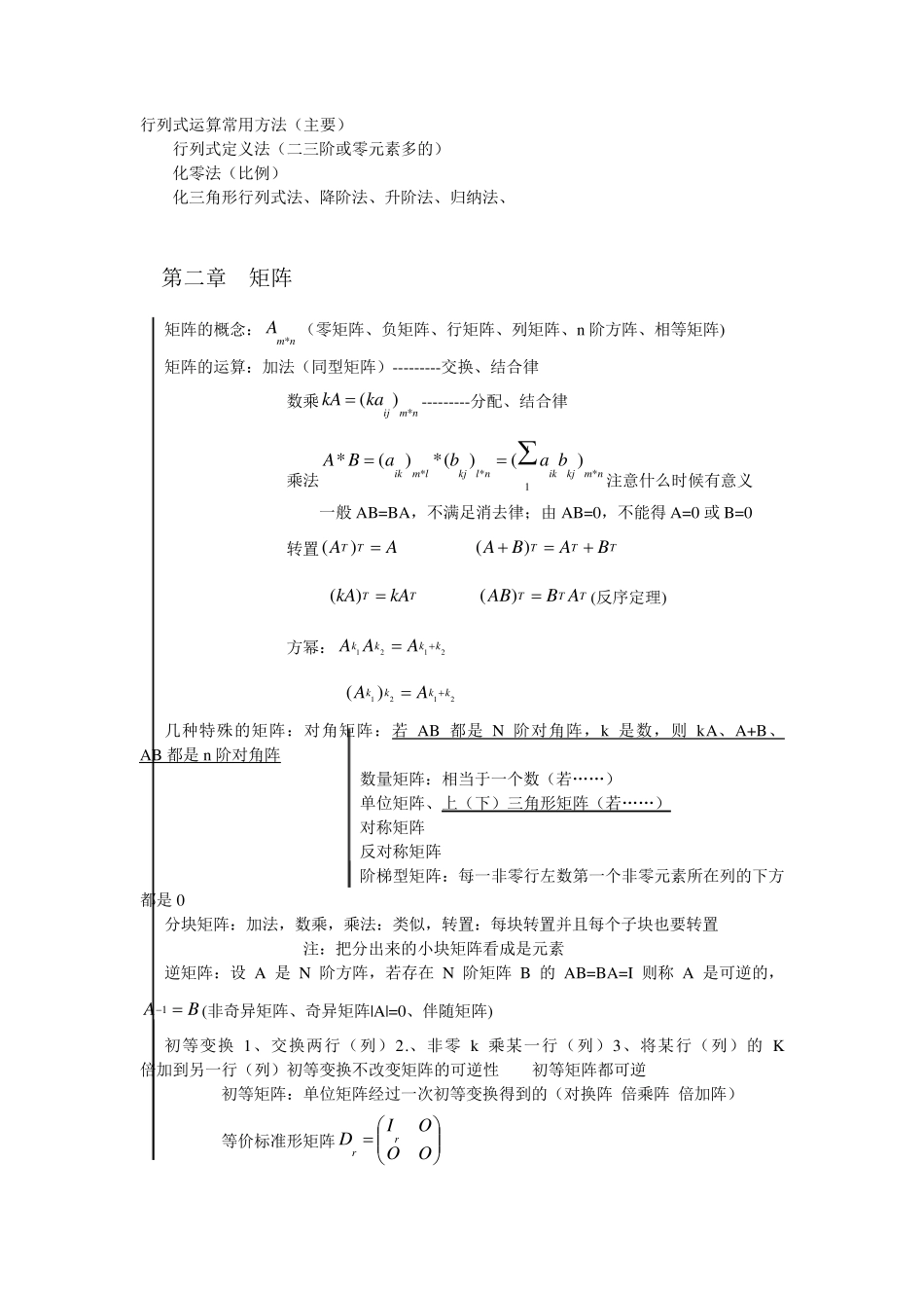 线性代数重要知识点及典型例题答案_第2页