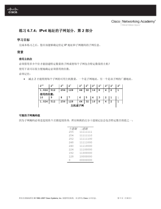 练习6.7.4：IPv4地址的子网划分,第2部分