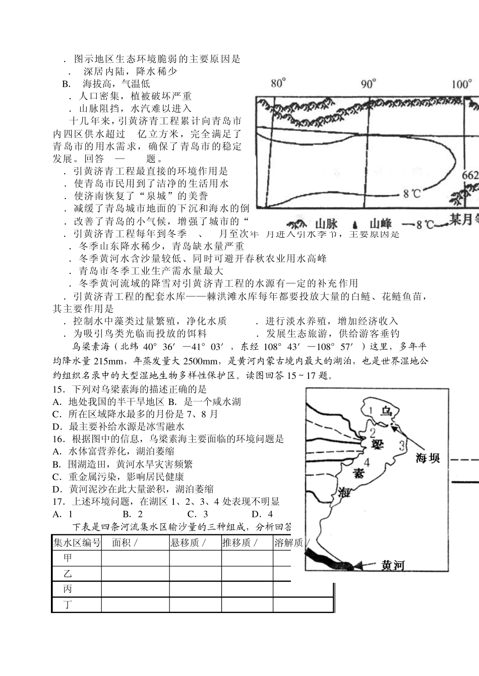 练习题十一——河流湖泊_第2页