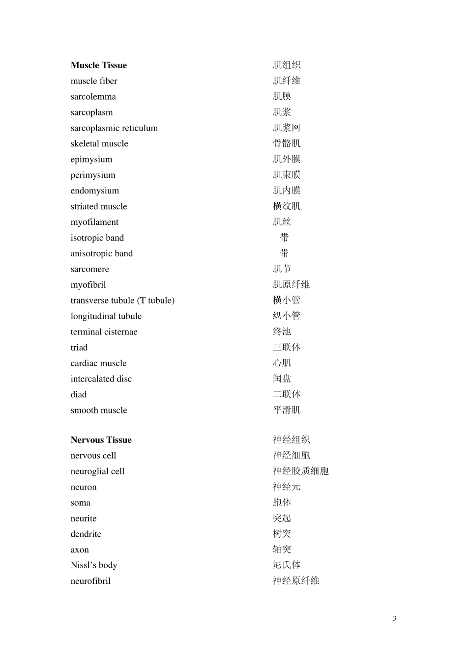 组织学与胚胎学组培英语词汇表双语_第3页