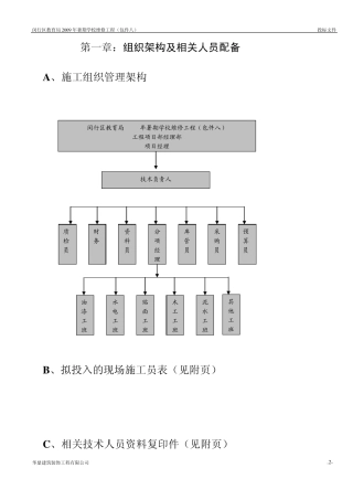 组织架构及施工组织计划等