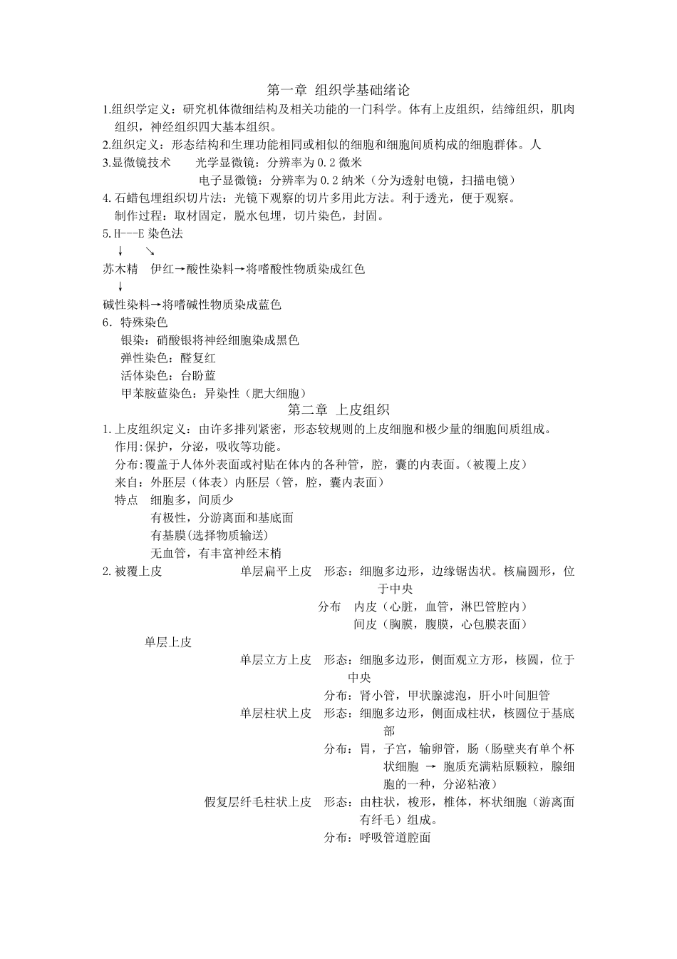 组织胚胎学重点整理_第1页